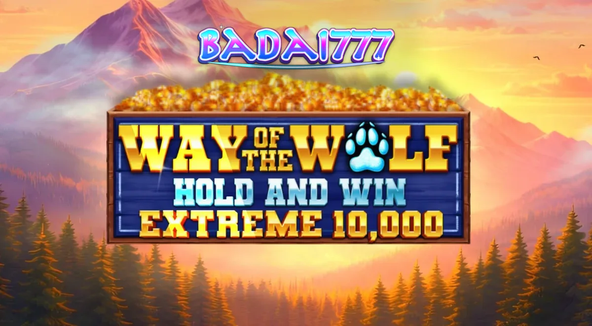 Pemandangan atmosfer hutan malam dengan simbol serigala dalam slot Way of the Wolf