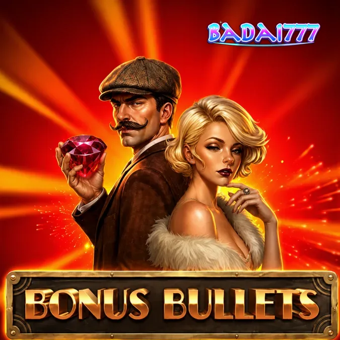 Tampilan visual slot Bonus Bullets dengan tema koboi dan gulungan 3x3